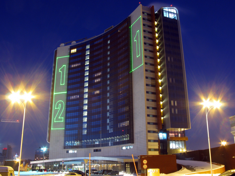 Лазерные проекции на Хаятт отель. Эвент Газпрома.